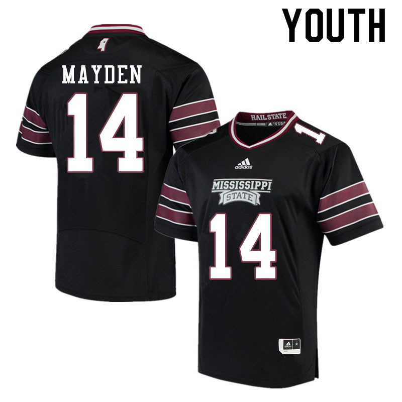 Youth #14 Jalen Mayden Mississippi State Bulldogs College Football Jerseys Sale-Black